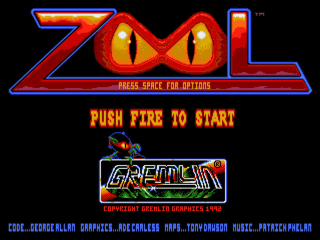 Zool Ninja Of The Nth Dimension title screen for Amiga